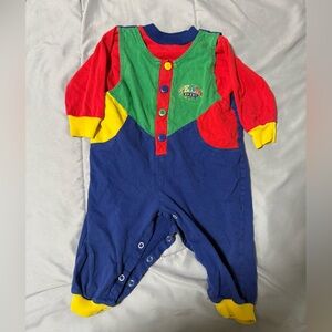 Vintage Baby Vitamin Kids Color Block Romper 18Months 2Piece 100% Cotton